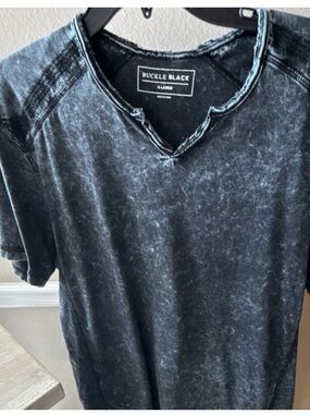 Buckle Black Mineral Wash Black Short Sleeve Button-Style Shirt